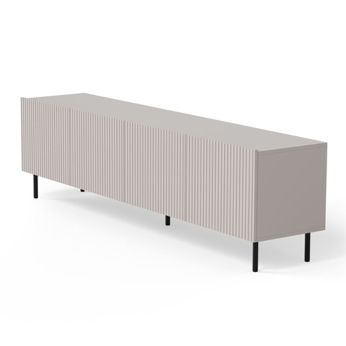 Meuble TV Cachemire 200 Cm Avec 4 Portes Et Pieds En Métal Rotterdam