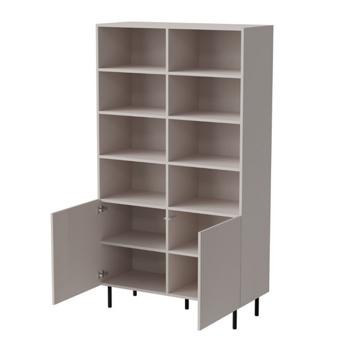 Buffet Haut Couleur Cachemire Avec 2 Portes Et Niches De Rangement Rotterdam