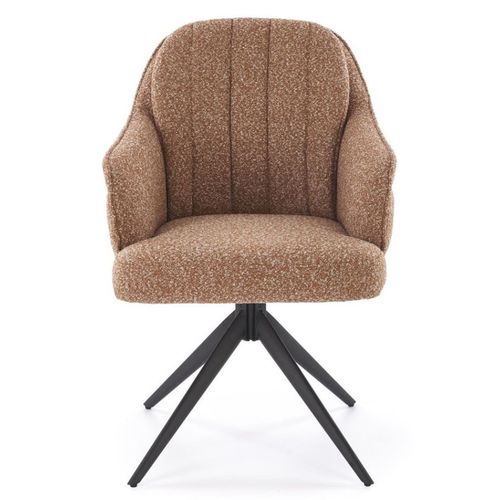 Chaise Pivotante Cannelle En Tissu Avec Pieds En Métal Lana