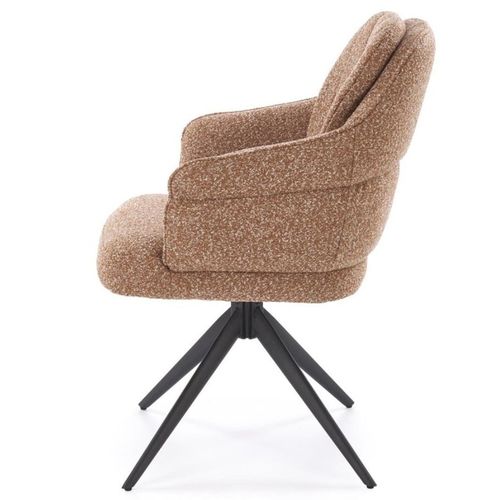 Chaise Pivotante Cannelle En Tissu Avec Pieds En Métal Lana