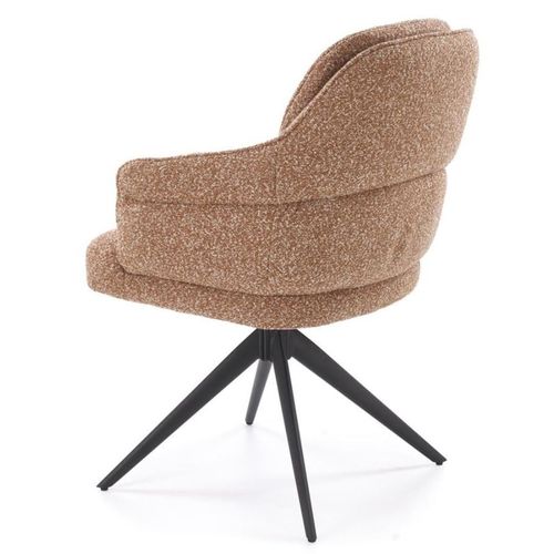 Chaise Pivotante Cannelle En Tissu Avec Pieds En Métal Lana