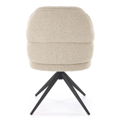 Chaise Beige Pivotante Design En Tissu Avec Pieds En Métal Lana