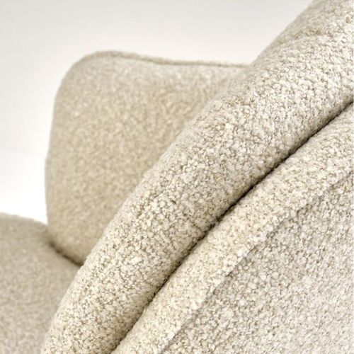 Chaise Beige Pivotante Design En Tissu Avec Pieds En Métal Lana