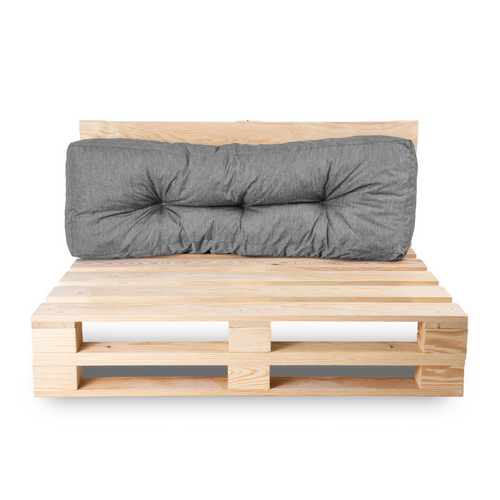 Coussins Palette Dossier En Polyester 120x40x15 Cm Gris