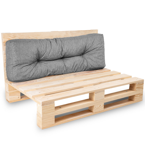 Coussins Palette Dossier En Polyester 120x40x15 Cm Gris