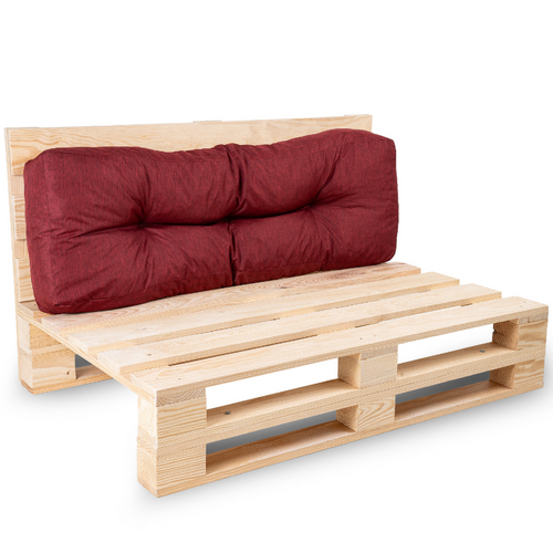 Coussins Palette Dossier En Polyester 120x40x15 Cm Rouge