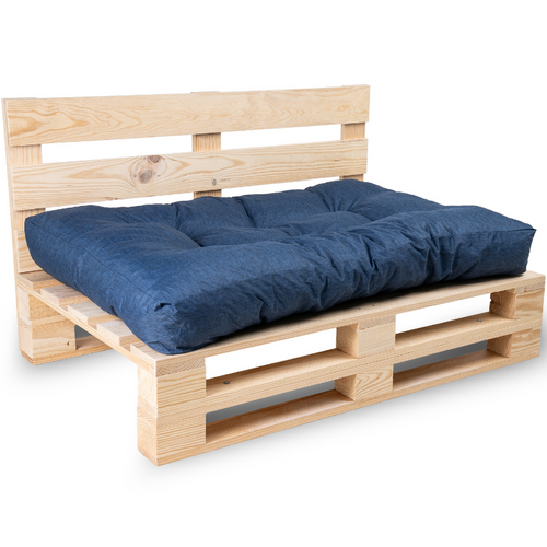 Coussins Palette Assise En Polyester 120x80x15 Cm Bleu