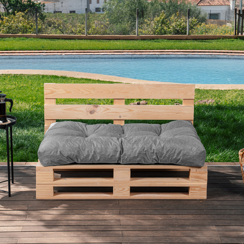 Coussins Palette Assise En Polyester 120x80x15 Cm Gris