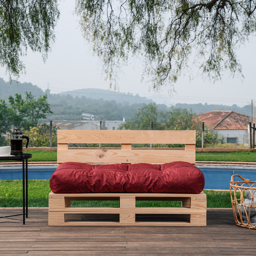 Coussins Palette Assise En Polyester 120x80x15 Cm Rouge