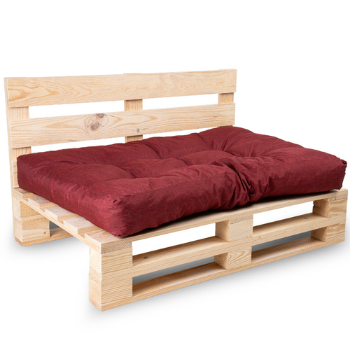 Coussins Palette Assise En Polyester 120x80x15 Cm Rouge