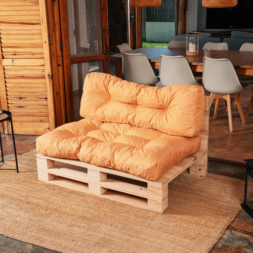 Coussins Palette Lot En Polyester Orange 120x80x15 Cm