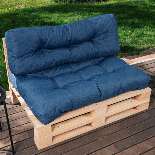 Coussins Palette Lot En Polyester Bleu 120x80x15 Cm