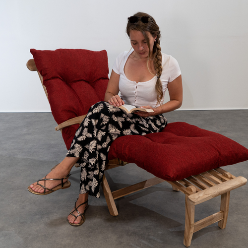 Coussin Bain De Soleil Rouge 195 X 65 X 15 Cm