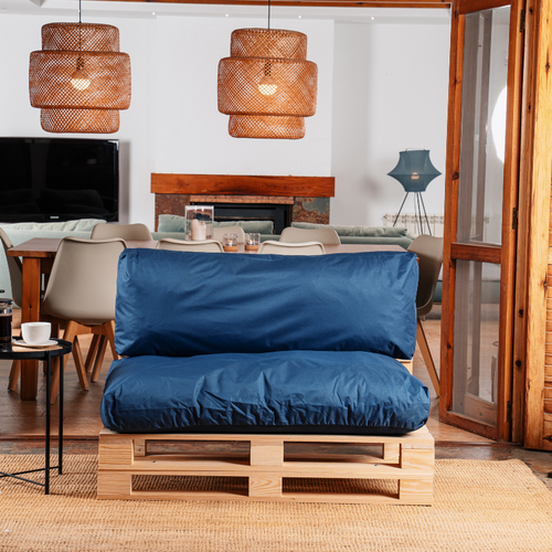 Coussins Palette Déhoussable Imperméable Lot Bleu