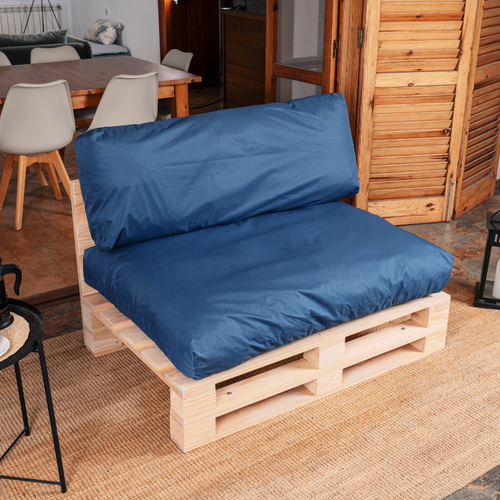 Coussins Palette Déhoussable Imperméable Lot Bleu