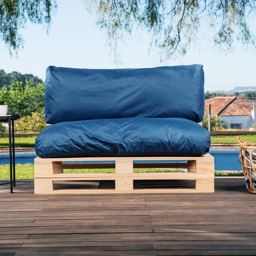 Coussins Palette Déhoussable Imperméable Lot Bleu