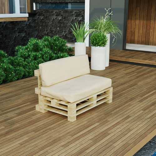 Coussins Palette Déhoussable Imperméable Lot Beige