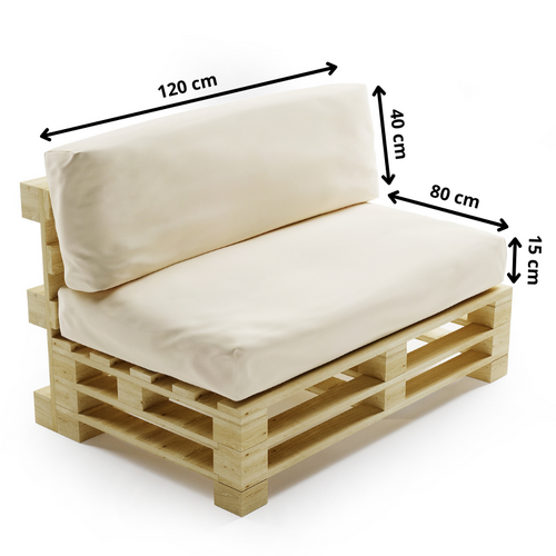 Coussins Palette Déhoussable Imperméable Lot Beige