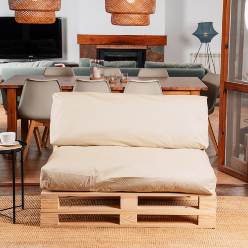 Coussins Palette Déhoussable Imperméable Lot Beige