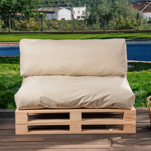 Coussins Palette Déhoussable Imperméable Lot Beige