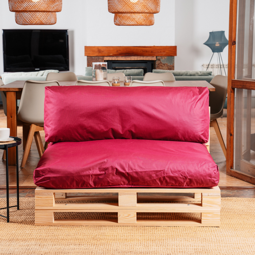 Coussins Palette Déhoussable Imperméable Lot Rouge