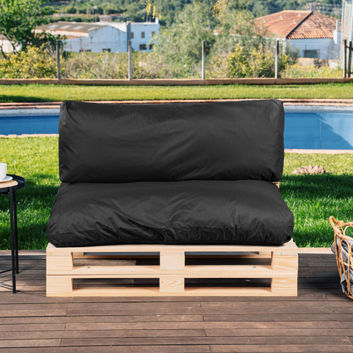 Coussins Palette Déhoussable Imperméable Lot Noir