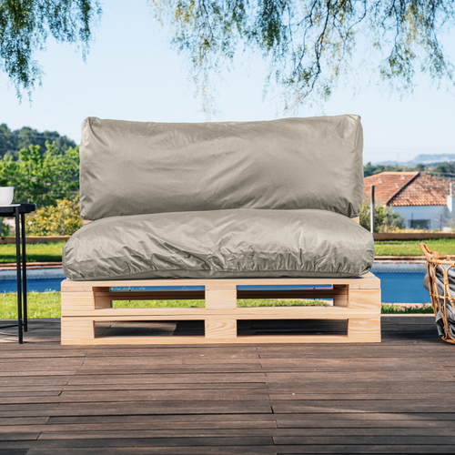 Coussins Palette Déhoussable Imperméable Lot Gris Clair