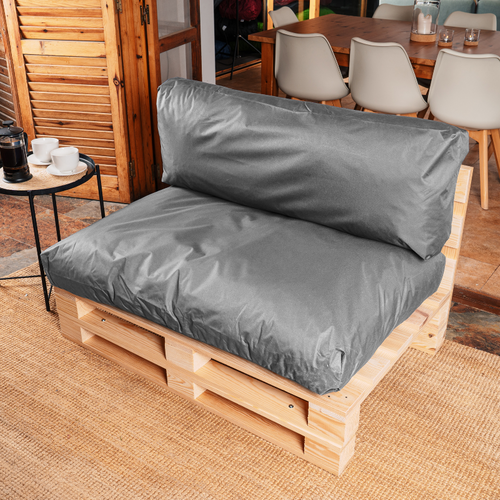 Coussins Palette Déhoussable Imperméable Lot Gris Foncé