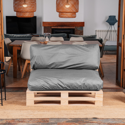 Coussins Palette Déhoussable Imperméable Lot Gris Foncé