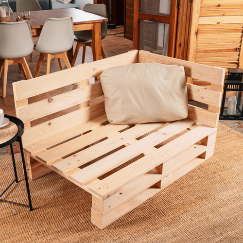 Coussin Palette Déhoussable Imperméable Angle 60 X 40 Cm Beige