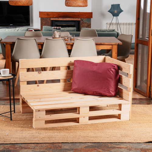 Coussin Palette Déhoussable Imperméable Angle 60 X 40 Cm Rouge