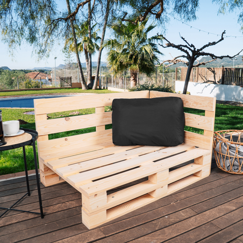 Coussin Palette Déhoussable Imperméable Angle 60 X 40 Cm Noir