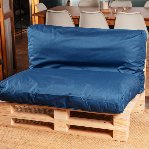 Coussin Palette Déhoussable Imperméable 120 X 60 Cm Bleu