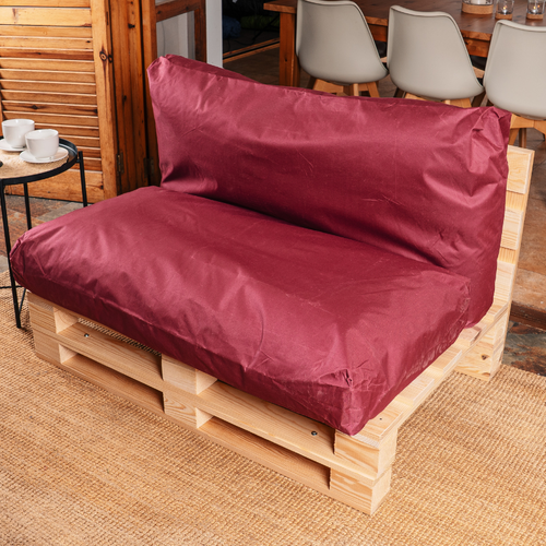 Coussin Palette Déhoussable Imperméable 120 X 60 Cm Rouge