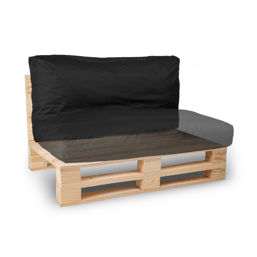 Coussin Palette Déhoussable Imperméable 120 X 60 Cm Noir