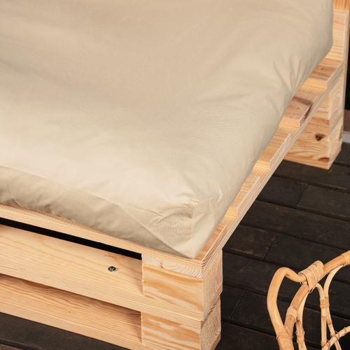 Coussin Palette Déhoussable Imperméable Assise 120 X 80 Cm Beige