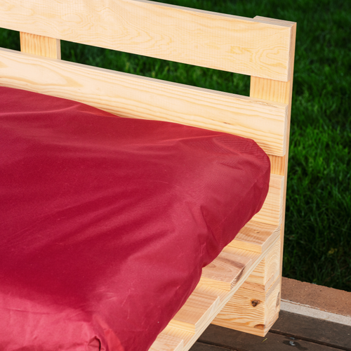 Coussin Palette Déhoussable Imperméable Assise 120 X 80 Cm Rouge