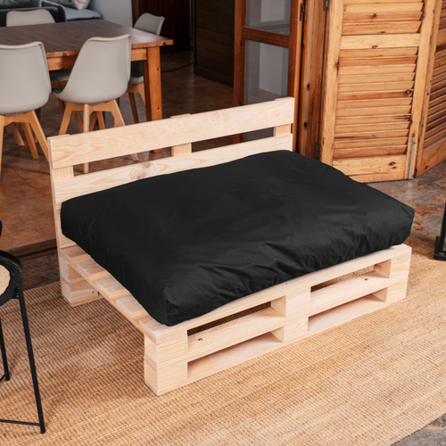 Coussin Palette Déhoussable Imperméable Assise 120 X 80 Cm Noir
