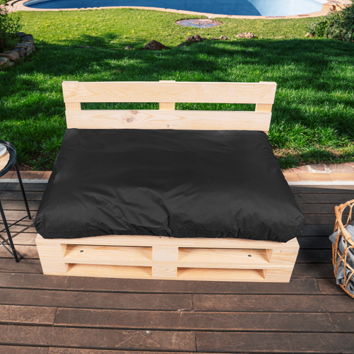 Coussin Palette Déhoussable Imperméable Assise 120 X 80 Cm Noir