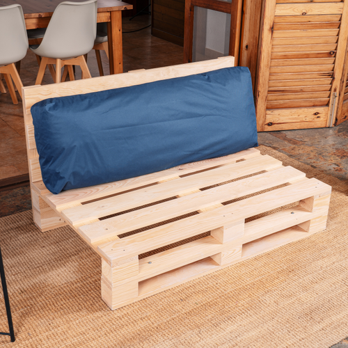 Coussin Palette Déhoussable Imperméable Dossier 120 X 40 Cm Bleu