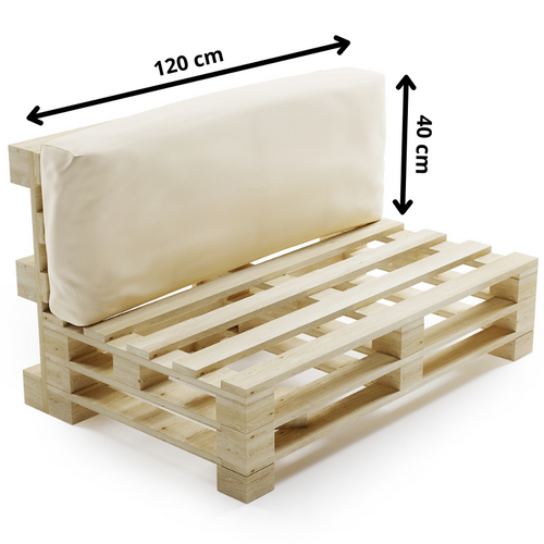 Coussin Palette Déhoussable Imperméable Dossier 120 X 40 Cm Beige