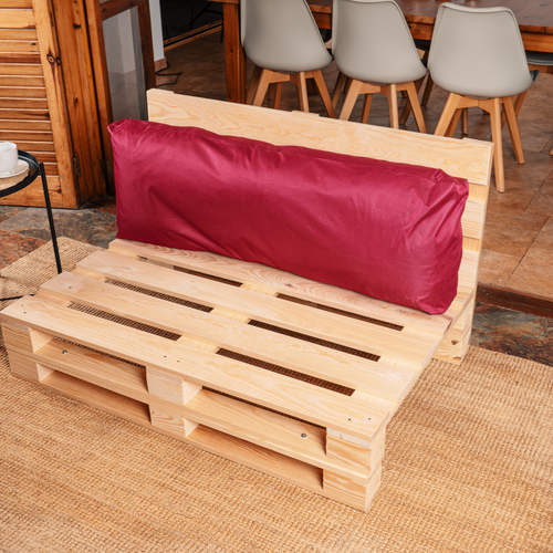 Coussin Palette Déhoussable Imperméable Dossier 120 X 40 Cm Rouge