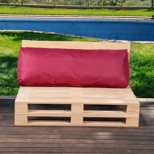 Coussin Palette Déhoussable Imperméable Dossier 120 X 40 Cm Rouge