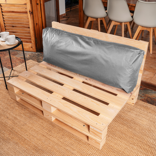 Coussin Palette Déhoussable Imperméable Dossier 120 X 40 Cm Gris Foncé