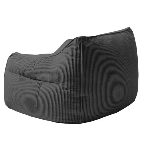 Pouf Fauteuil Velours Côtelé 100x110 Cm Gris Foncé