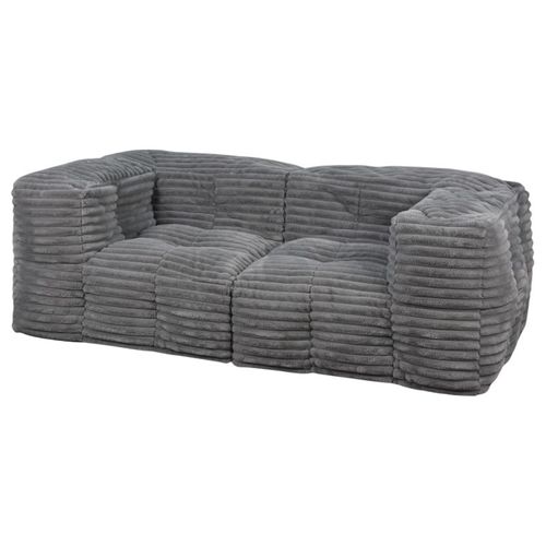 Canapé Modulable Fourrure Côtelé 90x180 Cm Gris Foncé