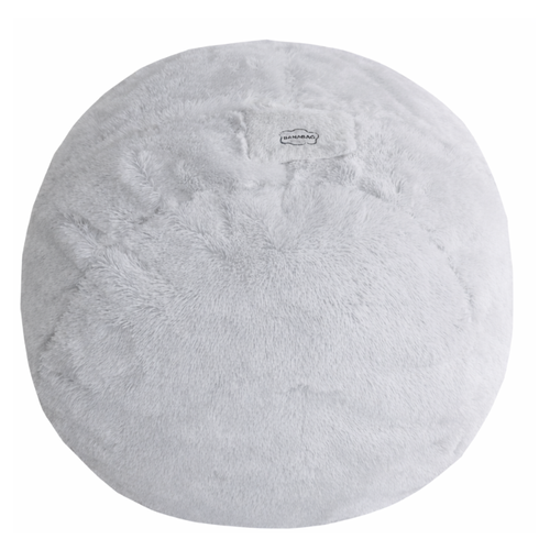 Pouf Géant Déhoussable Fausse Fourrure Gris Clair 140 Cm