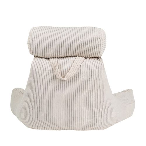 Coussin De Lecture Déhoussable En Velours Côtelé 80x50x70 Cm Blanc