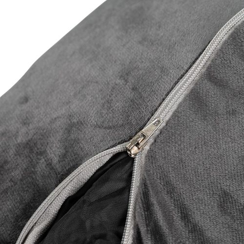 Coussin De Lecture Déhoussable En Velours 80x50x70 Cm Gris