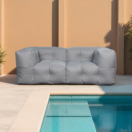 Canapé Modulable Extérieur Imperméable 90 X 180 Cm Gris Clair